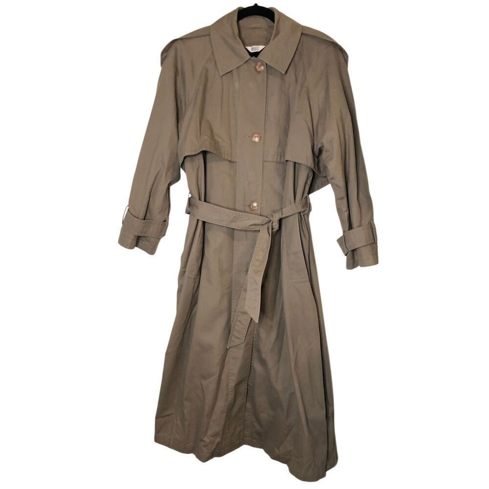 VTG Brem Rainwear Trenchcoat with Removable Liner size 8P Classic Work Preppy Mi